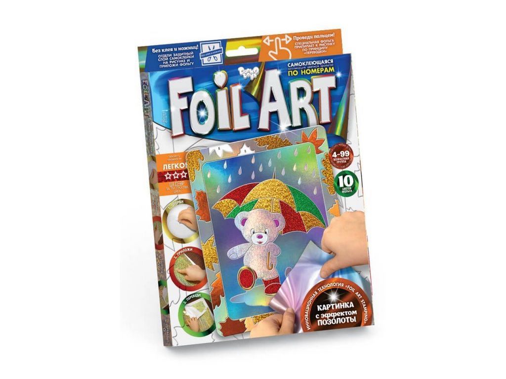 Набор для творчества Аппликация цветной фольгой Foil art, Danko Toys