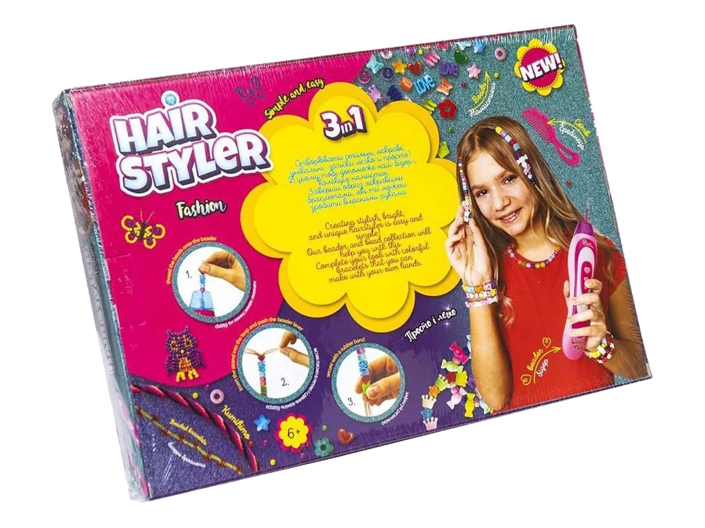 Набор для творчества причесок Hair Styler Fashion, 47 см, плетение и декор, Danko Toys