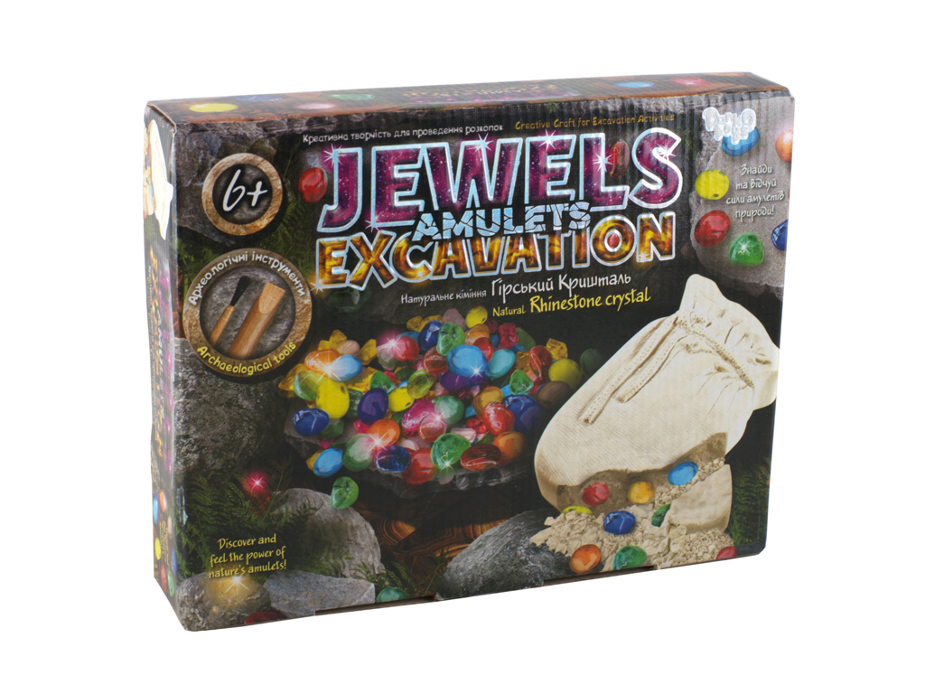 Набор для проведения раскопок JEWELS AMULETS EXCAVATION камни, Danko Toys
