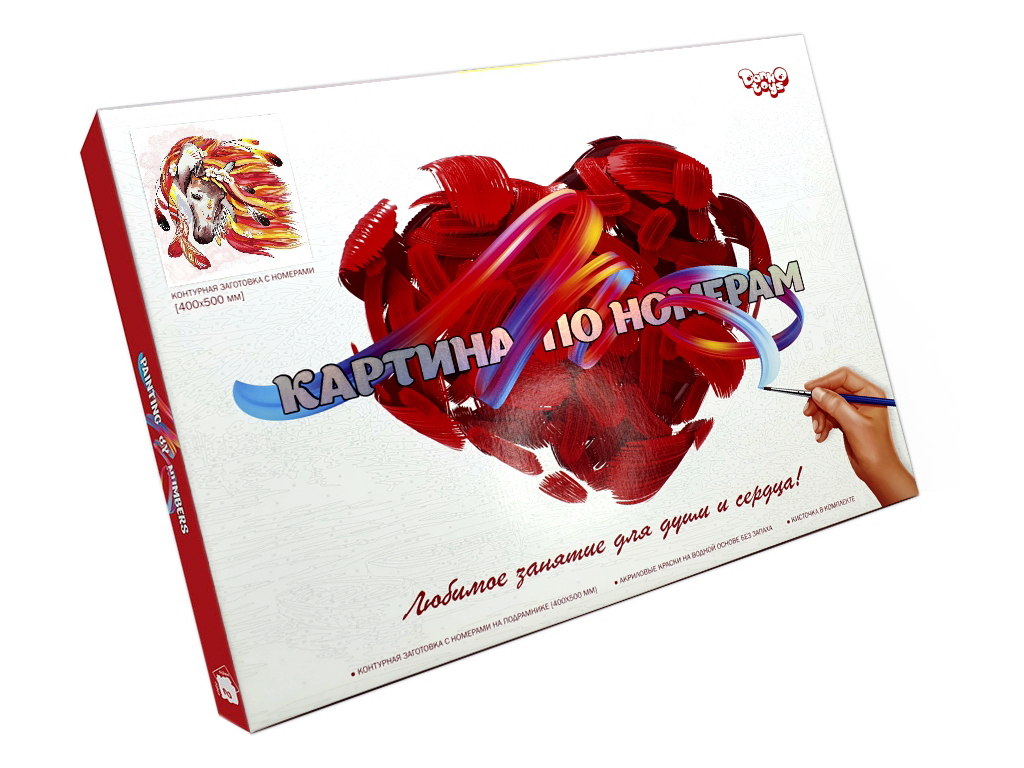 Набор для творчества Картина по номерам на полотне 50X40см Лошадь, Danko Toys