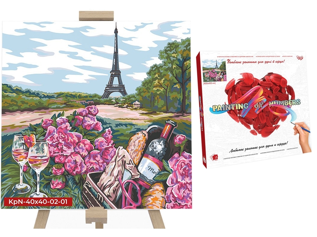 Набор для творчества Картина по номерам Эйфелевая Башня 40X40 см, Danko Toys