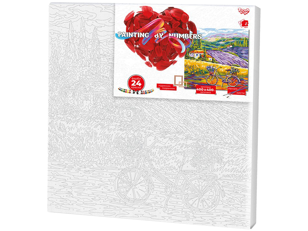 Набор для творчества Картина по номерам Лавандовое поле 40X40 см, Danko Toys
