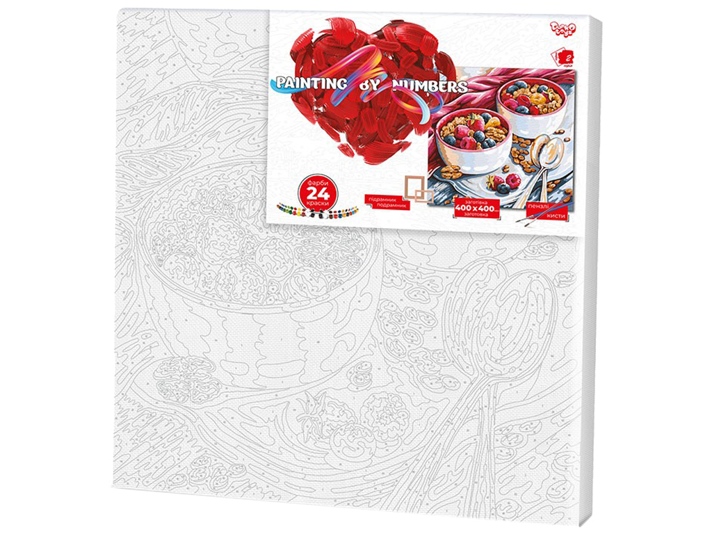 Набор для творчества Картина по номерам Мюсли с фруктами 40X40 см, Danko Toys