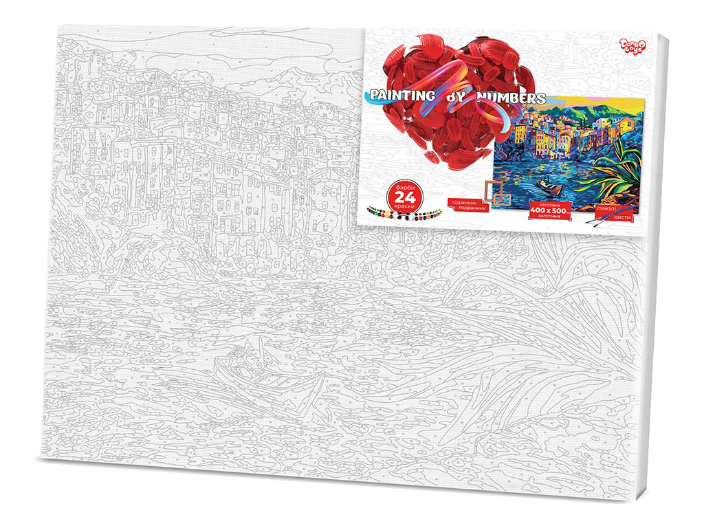 Набор для творчества Картина по номерам Лодка в море 40X50 см, Danko Toys