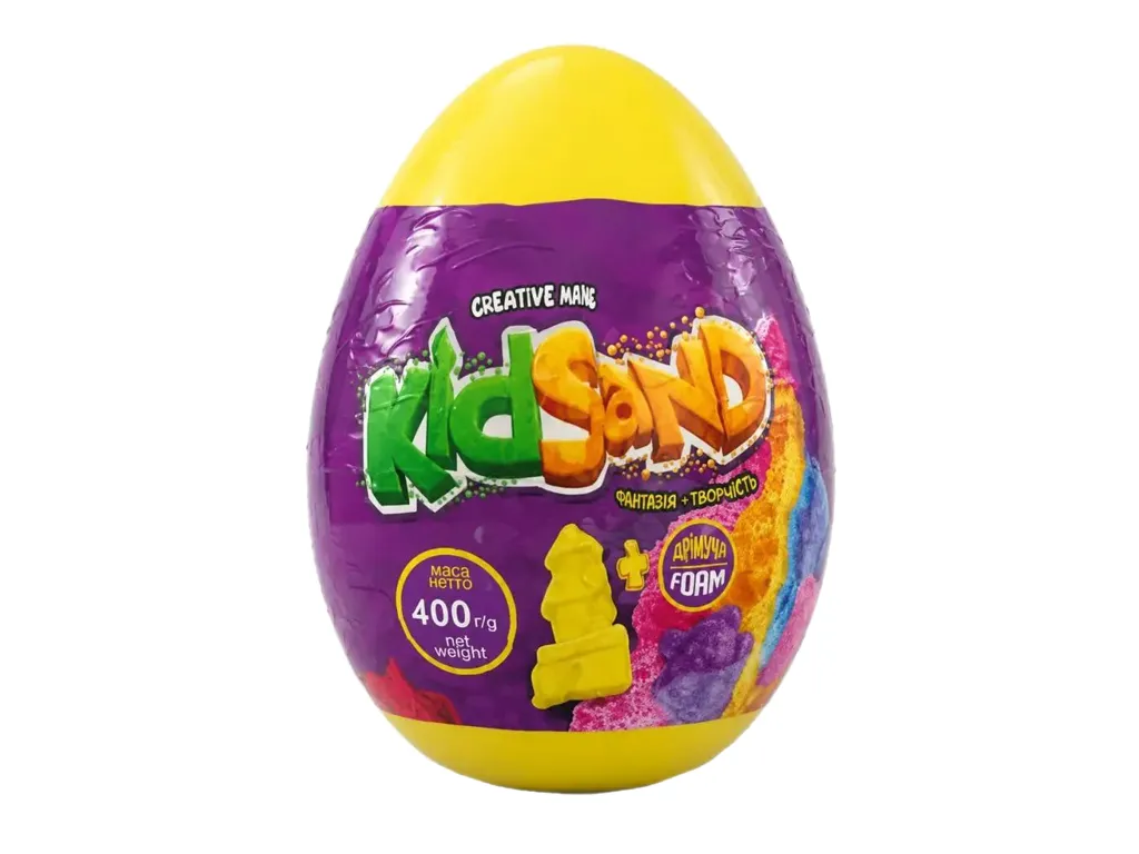 Кинетический песок KidSand яйцо 400 грамм. Danko Toys KS-06-01 (цена за 1 шт)