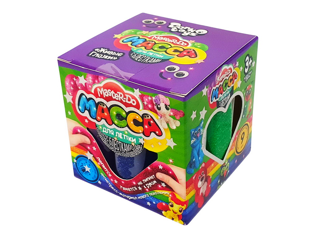 Масса для лепки с блёстками Master Do 9 цветов, Danko Toys