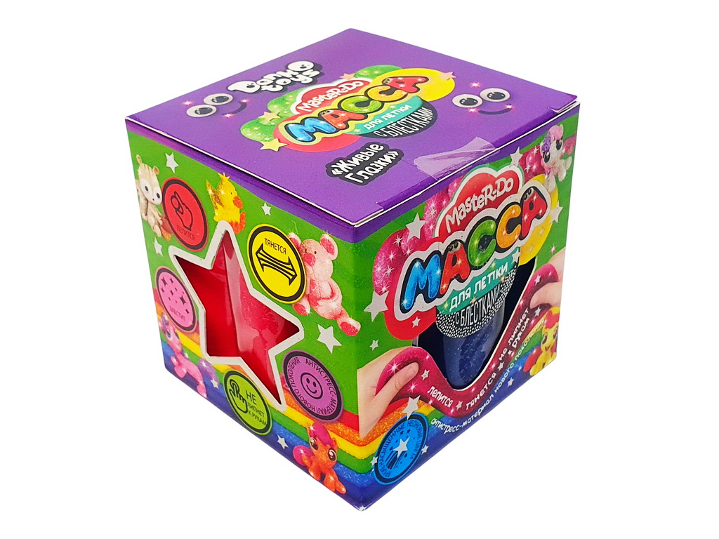 Масса для лепки с блёстками Master Do 9 цветов, Danko Toys