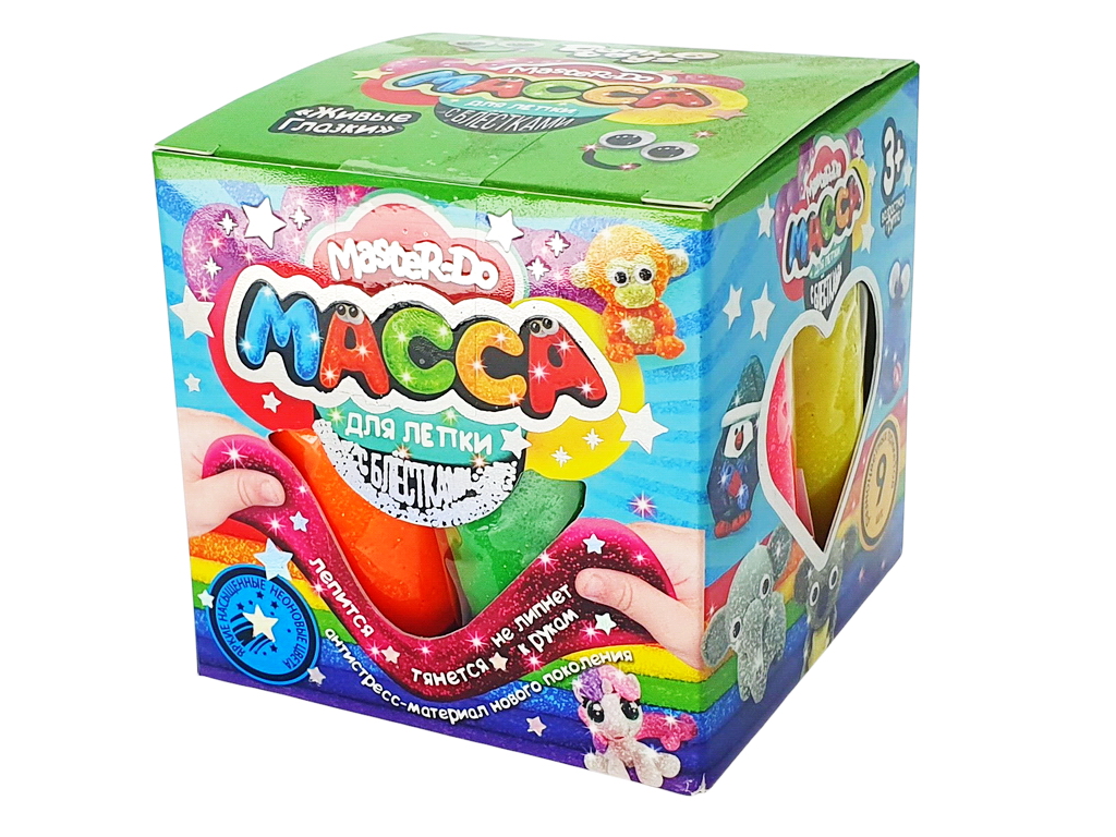 Масса для лепки с блёстками Master Do 9 цветов, Danko Toys