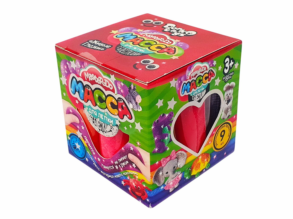 Масса для лепки с блёстками Master Do 9 цветов, Danko Toys