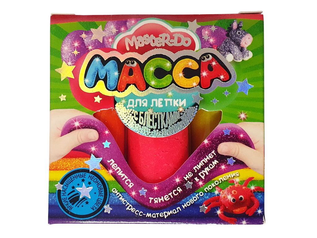 Масса для лепки с блёстками Master Do 9 цветов, Danko Toys