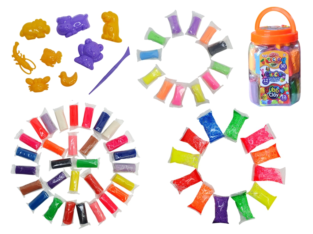 Тісто для ліплення Master Do BUBBLE CLAY AIR CLAY у брикетах 3в1, Danko Toys