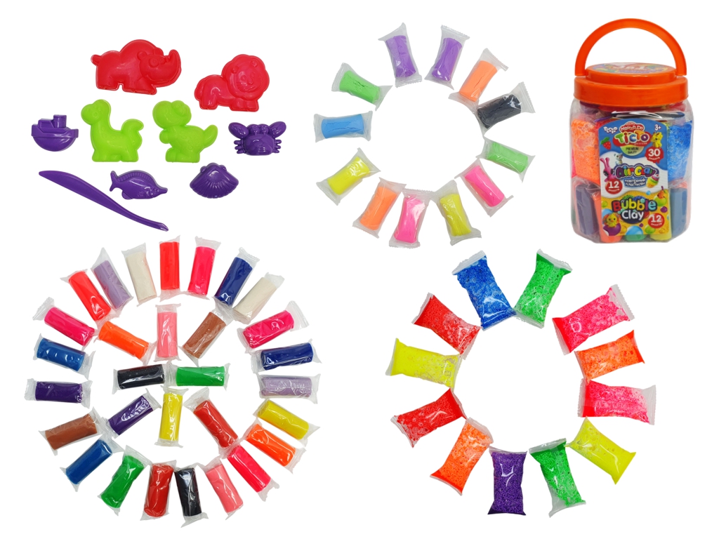 Тесто для лепки Master Do BUBBLE CLAY AIR CLAY в брикетах 3в1, Danko Toys
