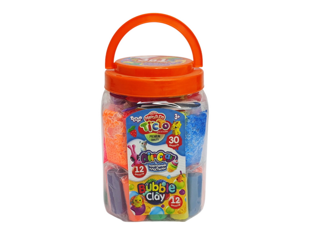 Тесто для лепки Master Do BUBBLE CLAY AIR CLAY в брикетах 3в1, Danko Toys