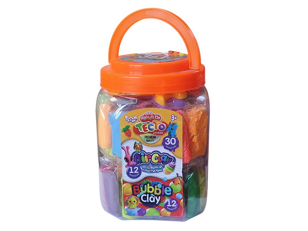 Тісто для ліплення Master Do BUBBLE CLAY AIR CLAY у брикетах 3в1, Danko Toys
