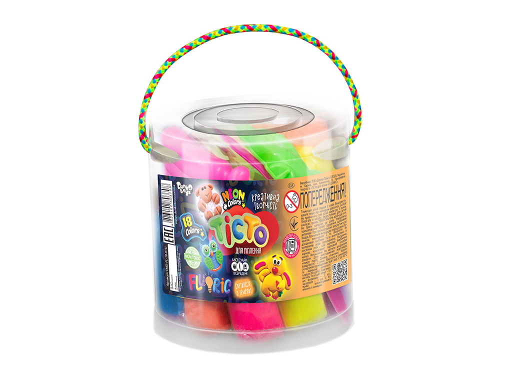 Тесто для лепки Master Do FLUORIC 18 цветов, Danko Toys