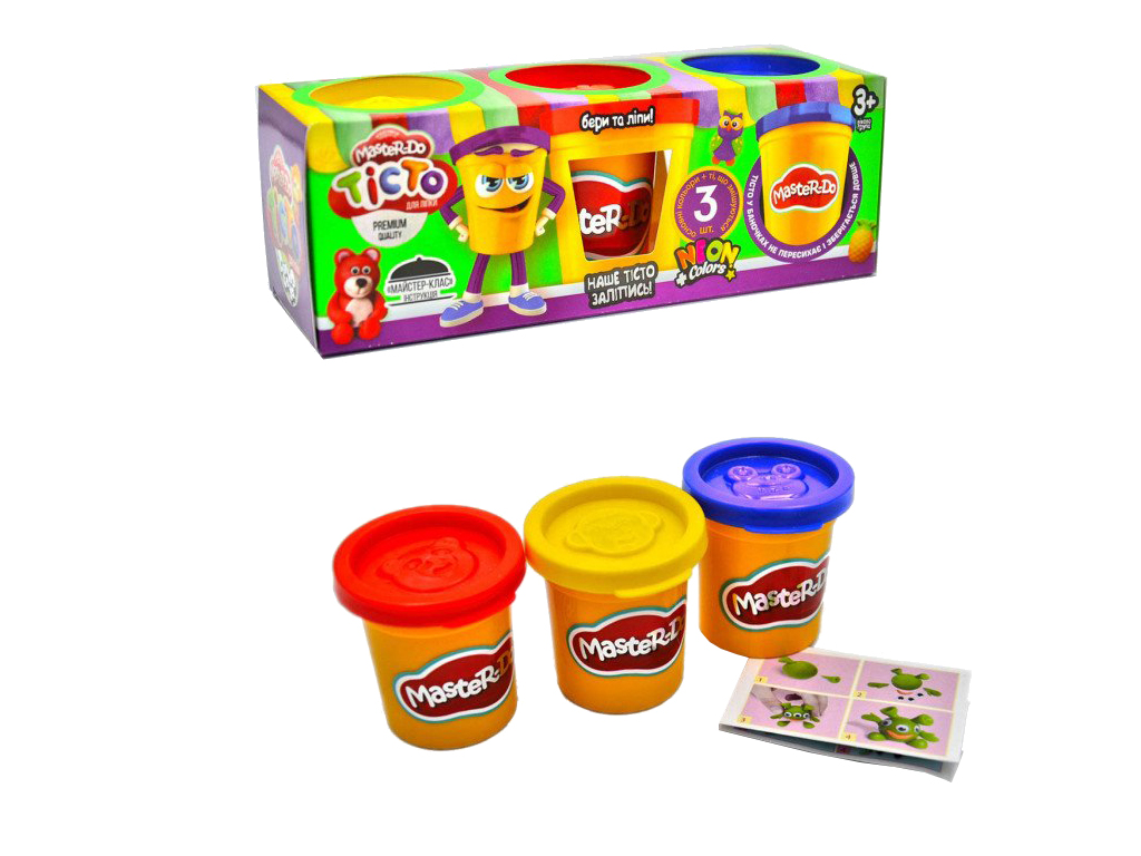 Тісто для ліплення Master Do 3 банки 50 грам, Danko Toys