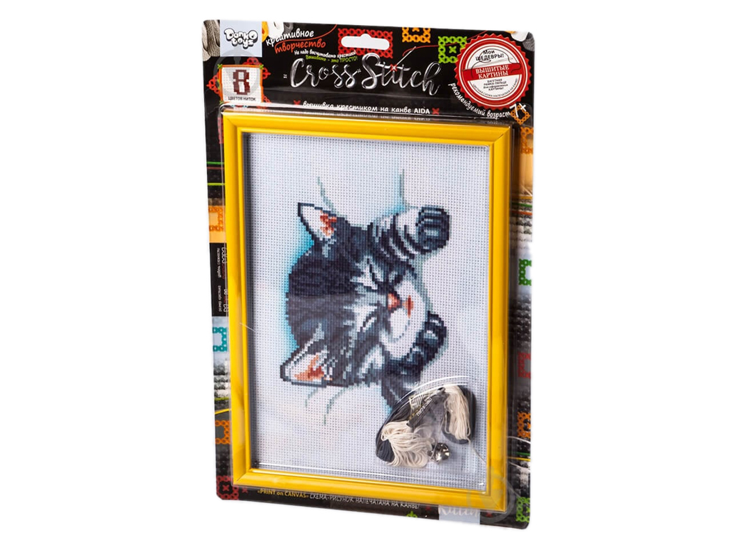 Набор креативного творчества Вышивка крестиком на канве CROSS STITCH, Danko Toys