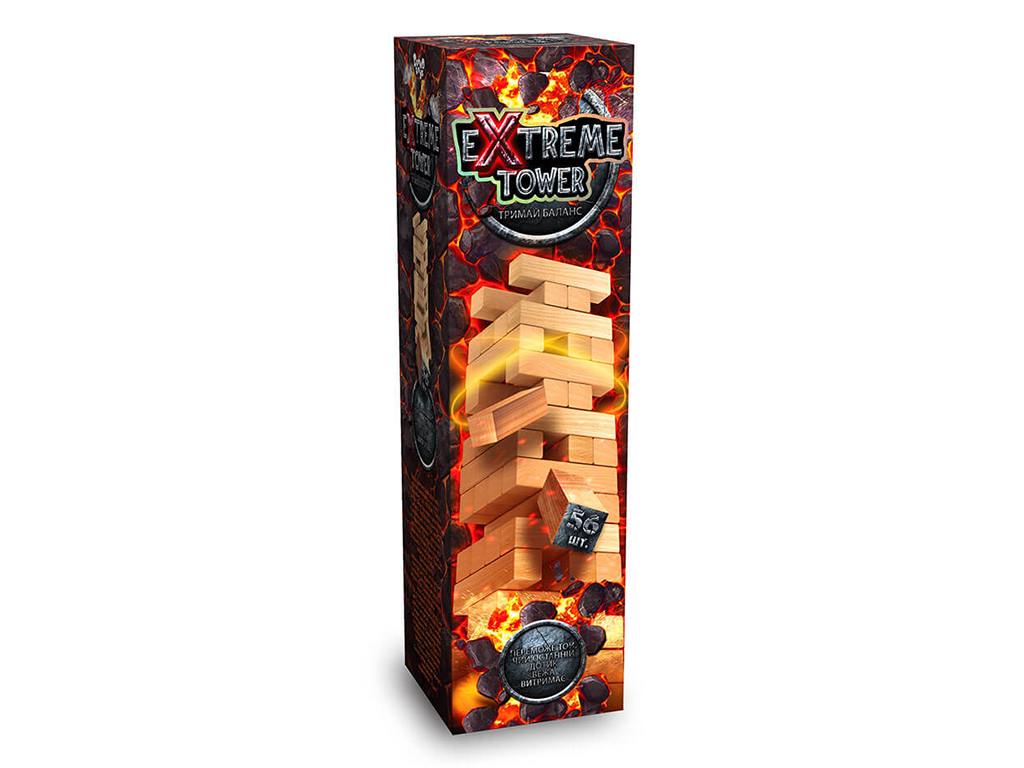 Настільна гра баланс Extreme Tower, 27.3 см, з дерев’яними брусками, Danko Toys