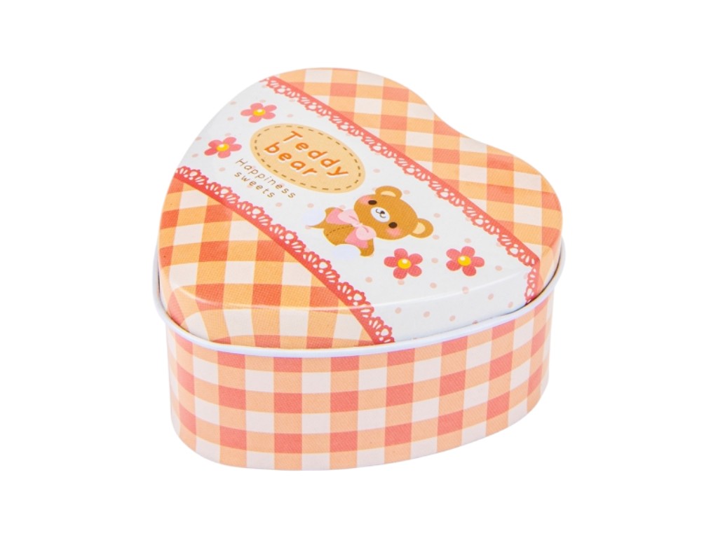 Металева коробка 0263J, у формі серця, мікс кольорів, (ціна за 1шт.)