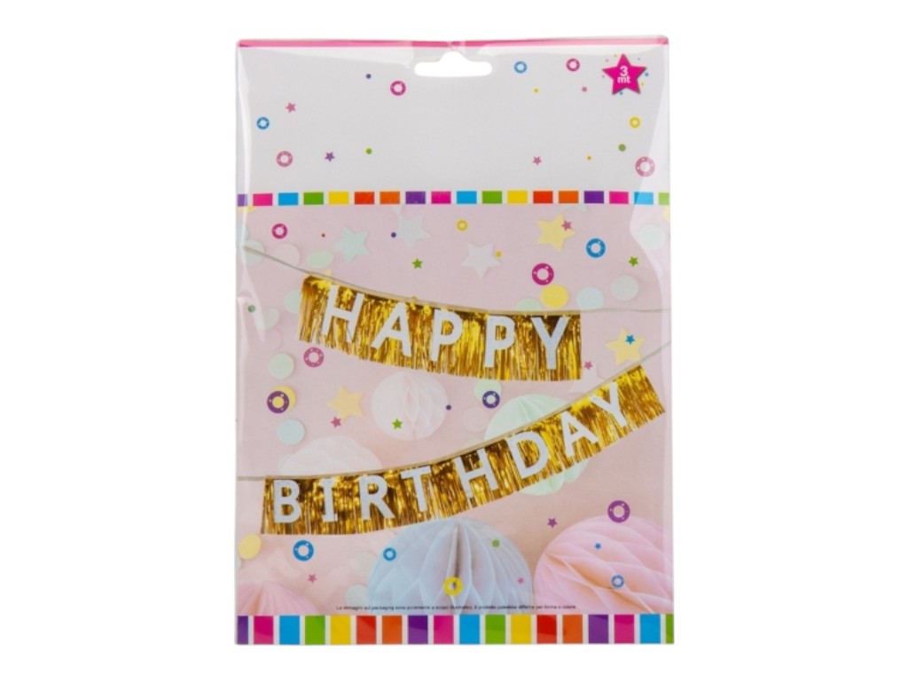 Декоративна шторка для фотозони "Happy Birthday" 9092-039, чорна