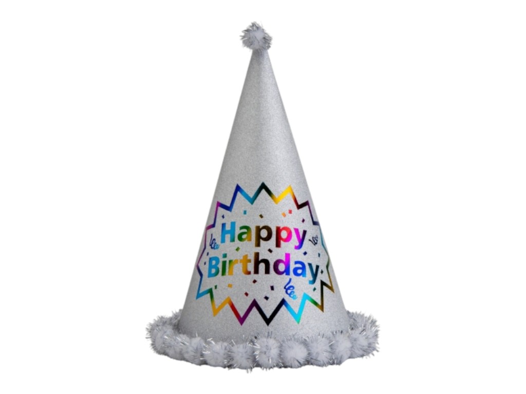 Ковпак "Happy Birthday" 9093-004, сірий