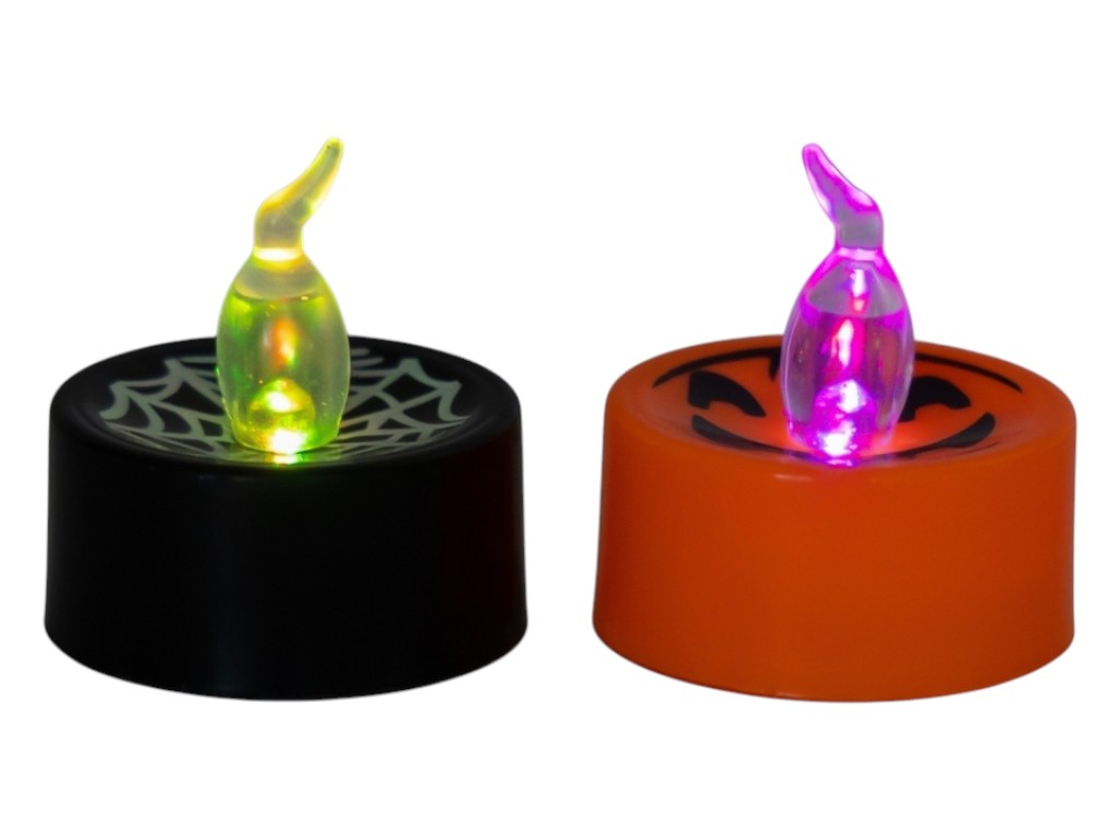 Светодиодная свеча LED Жуткое сияние, 4 см, с батарейками, 2 вида