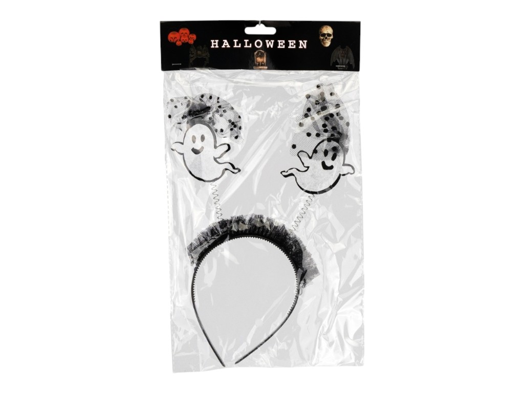 Обруч святковий Привиди 27 см, пухнастий декор, рандомний дизайн