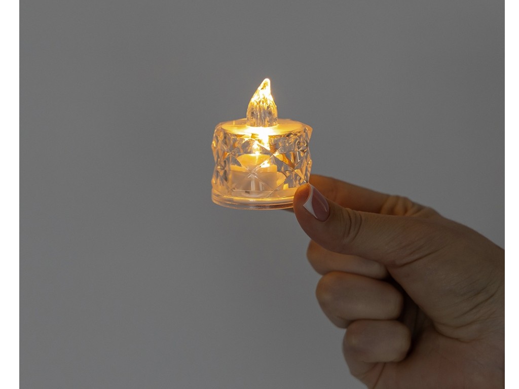 Світлодіодна свічка LED, 5 см, кришталевий ефект