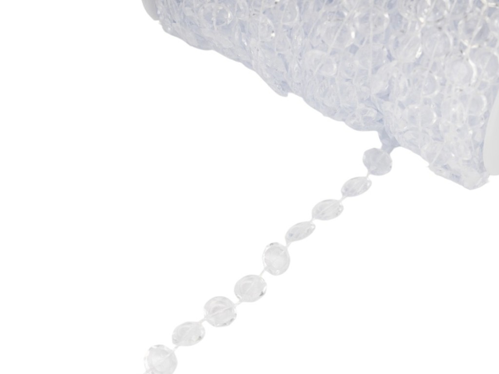 Гірлянда з намистин на волосіні 9275-007, прозора, 15 м