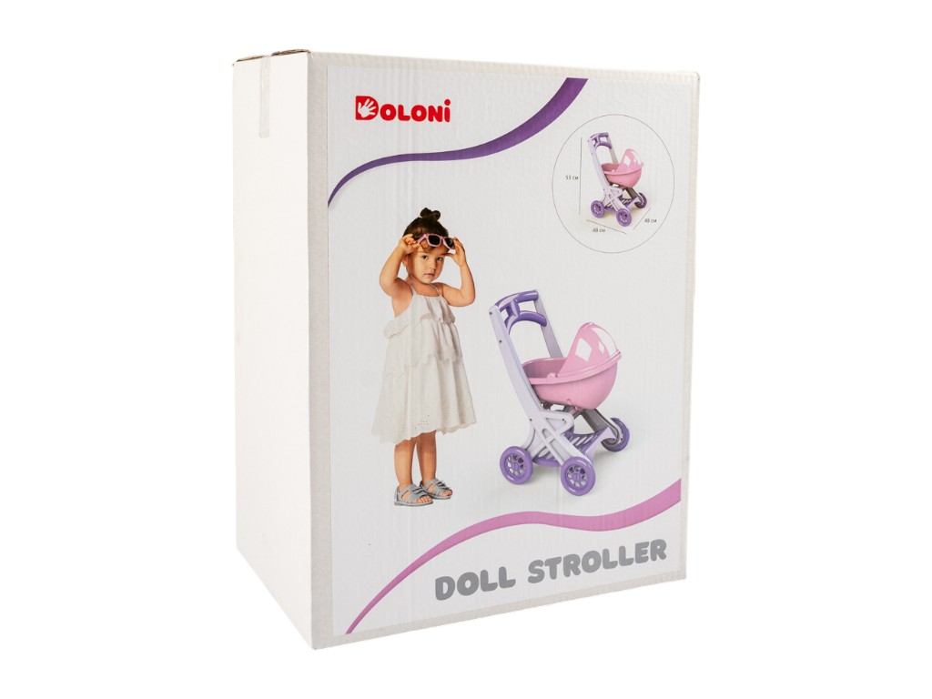 Коляска для ляльок з люлькою 0121/04, 57 см, 4 колеса, Doloni Toys