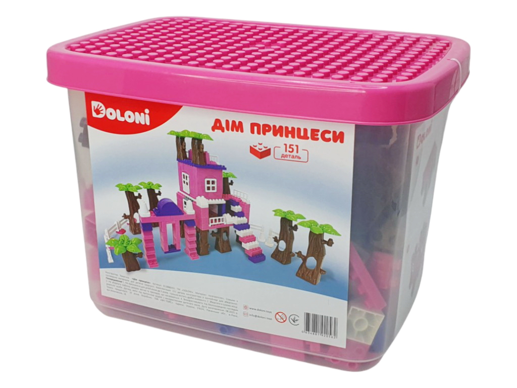 Конструктор детский Дом принцессы, 151 деталь, в пластиковом боксе, Doloni Toys