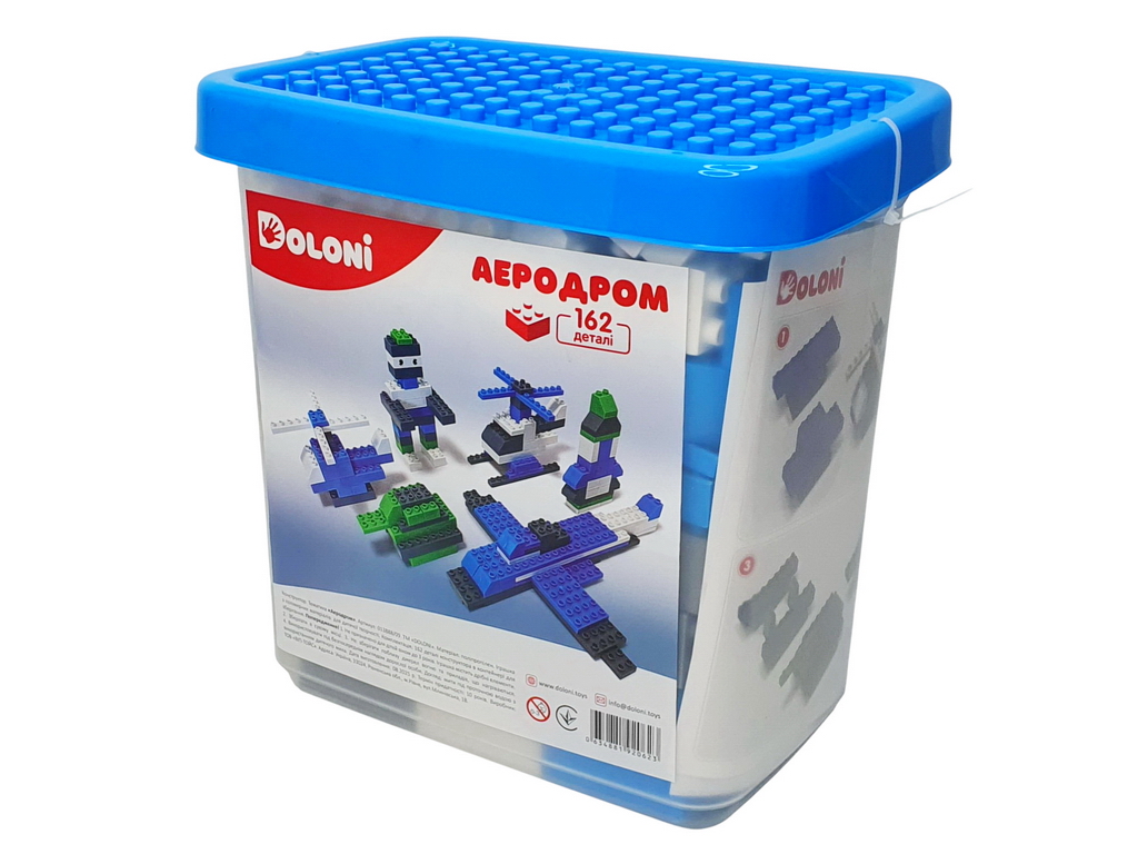 Конструктор пластиковый Аэродром 162 детали в пластиковом боксе, 013888/09 Doloni Toys