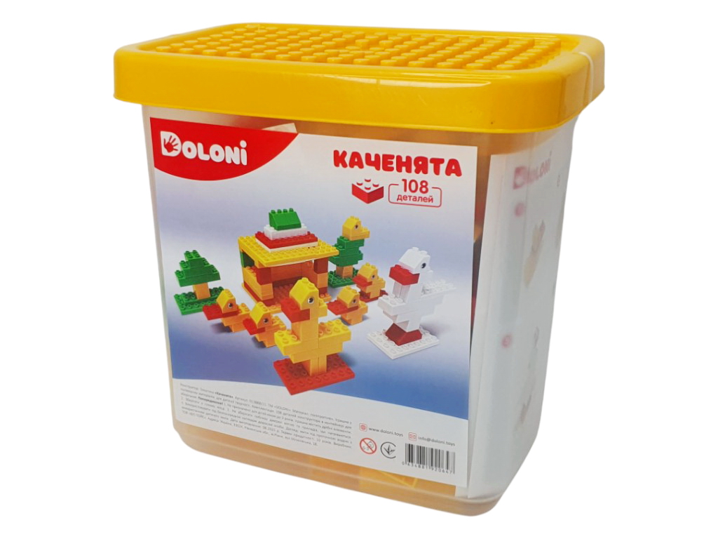 Конструктор сюжетный Утята, 108 элементов, в пластиковом боксе, Doloni Toys