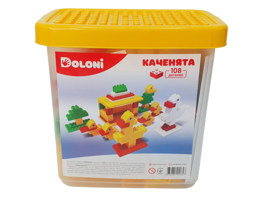 Конструктор сюжетный Утята, 108 элементов, в пластиковом боксе, Doloni Toys
