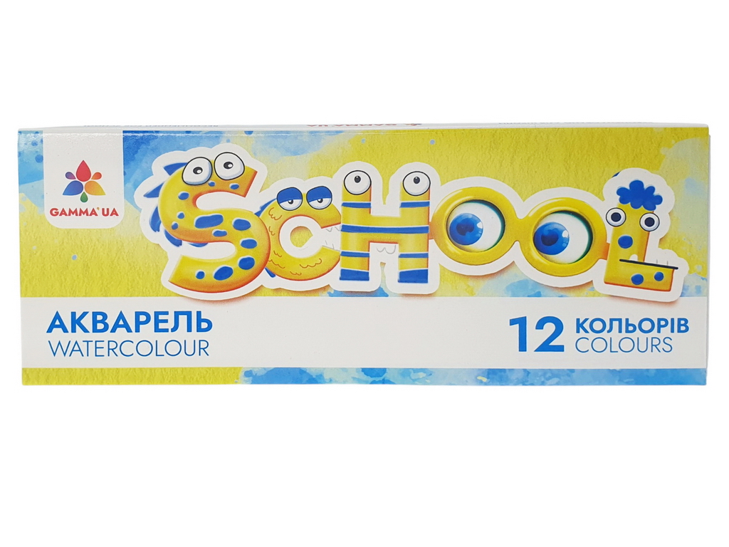 Акварель медовая Малыши, 12 цветов без кисточки, Гамма