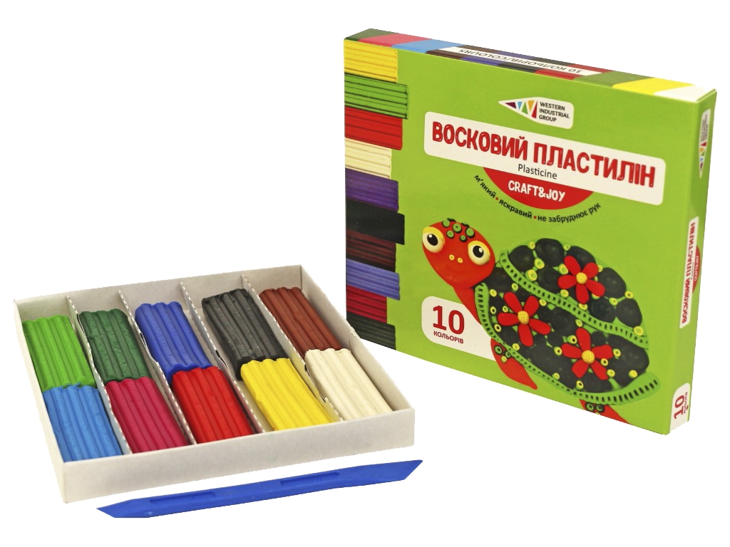 Пластилин восковой, 10 цветов, Гамма 331016/Cr