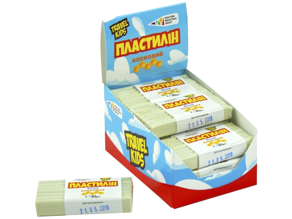 Пластилін восковий білий, Гамма 333101, (Ціна за 1 шт)