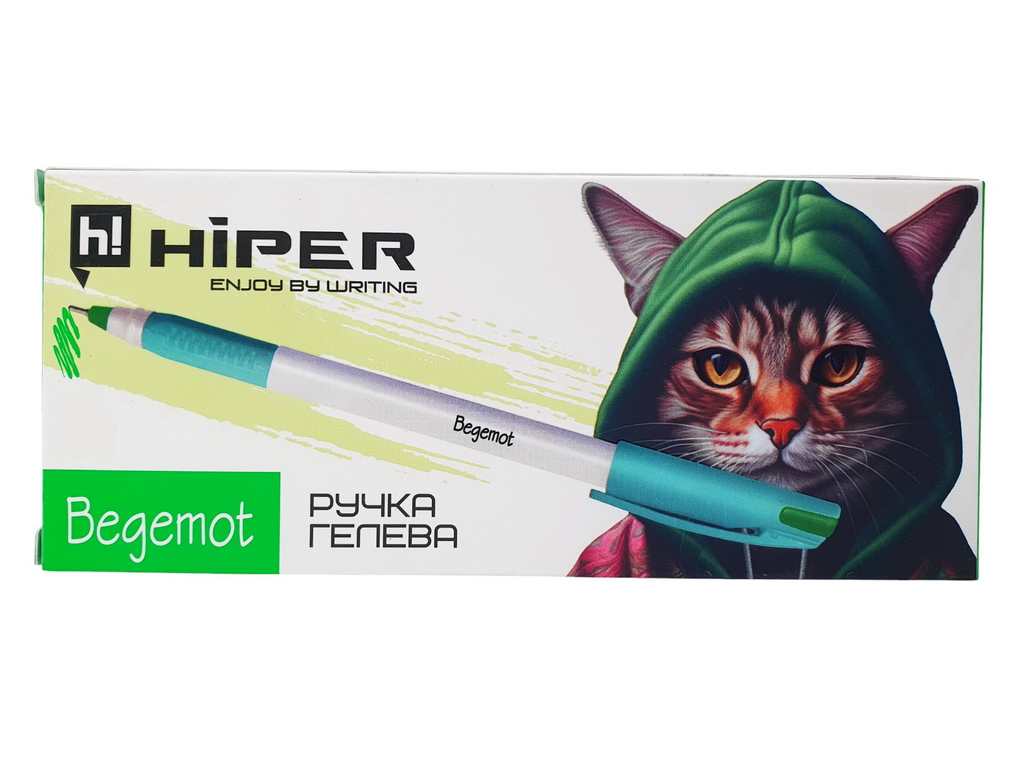 Ручка гелевая Hiper Begemot зеленая