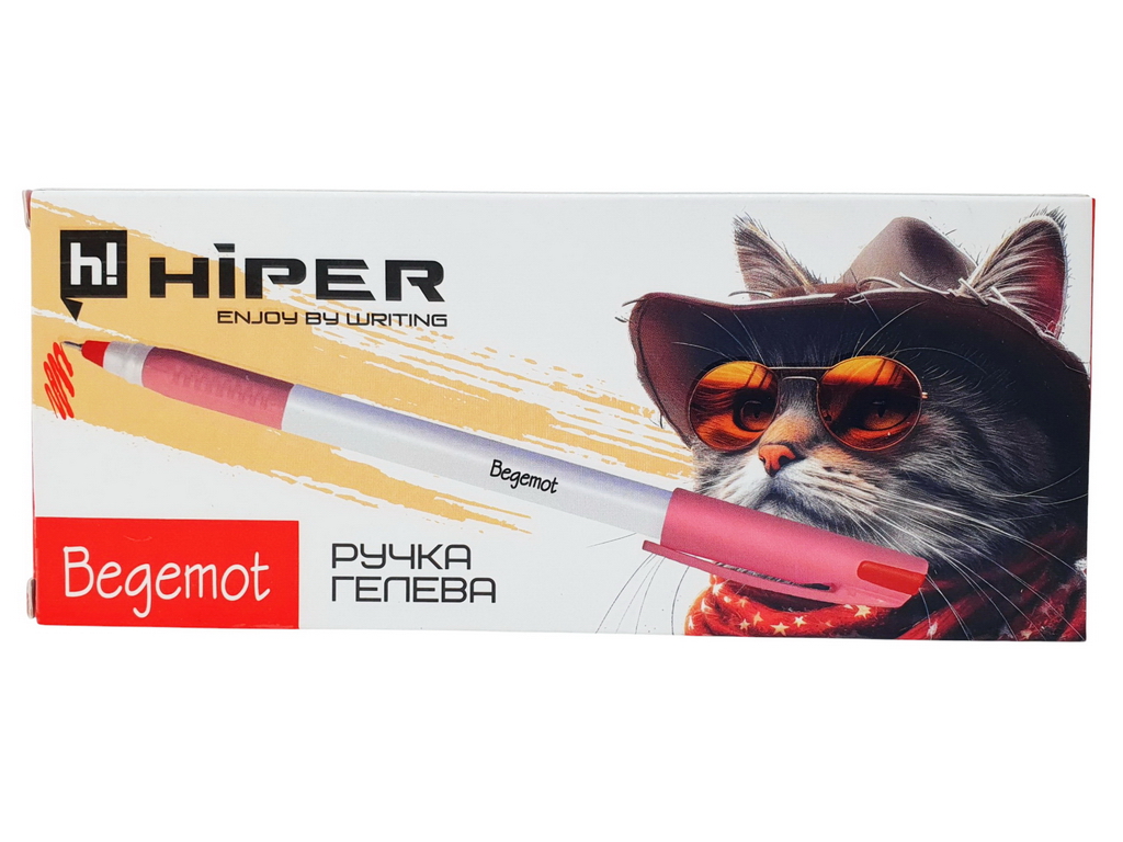 Ручка гелевая Hiper Begemot красная