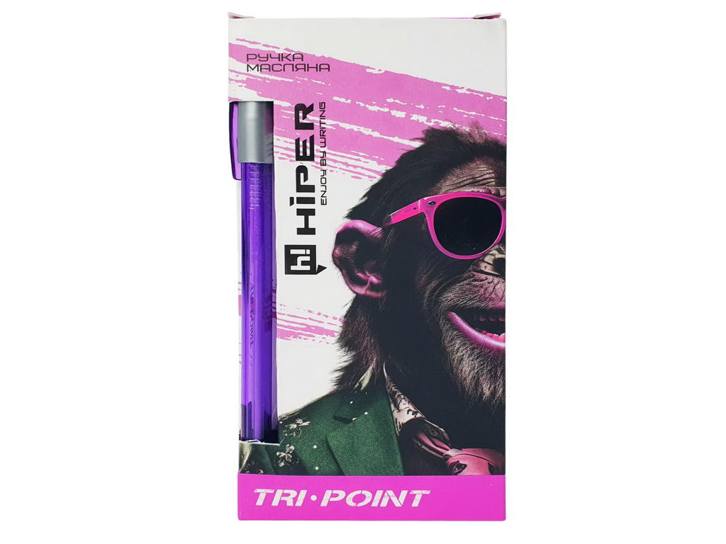Ручка масляная Hiper Tri Point фиолетовая