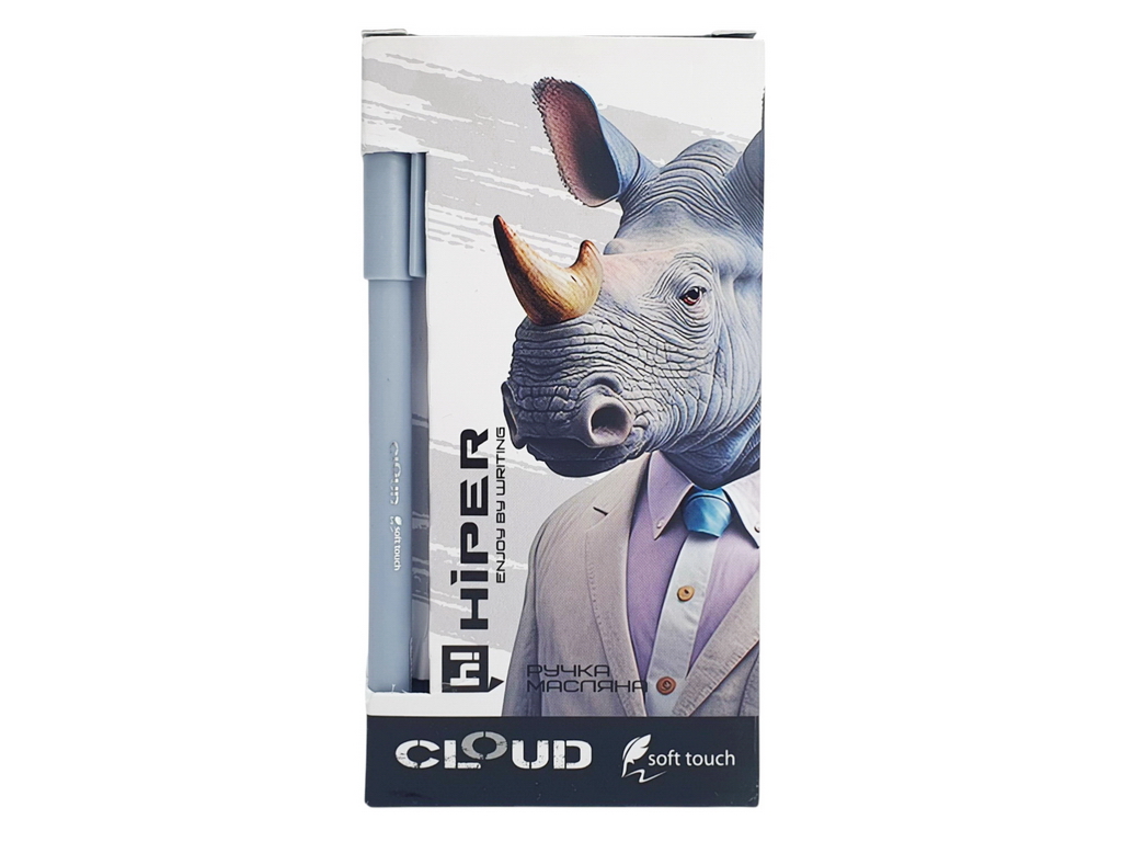 Ручка масляная Hiper Cloud с черными чернилами, soft touch, 0,7мм