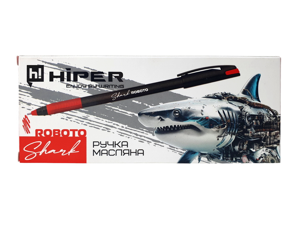 Ручка масляна Hiper Shark Roboto червона