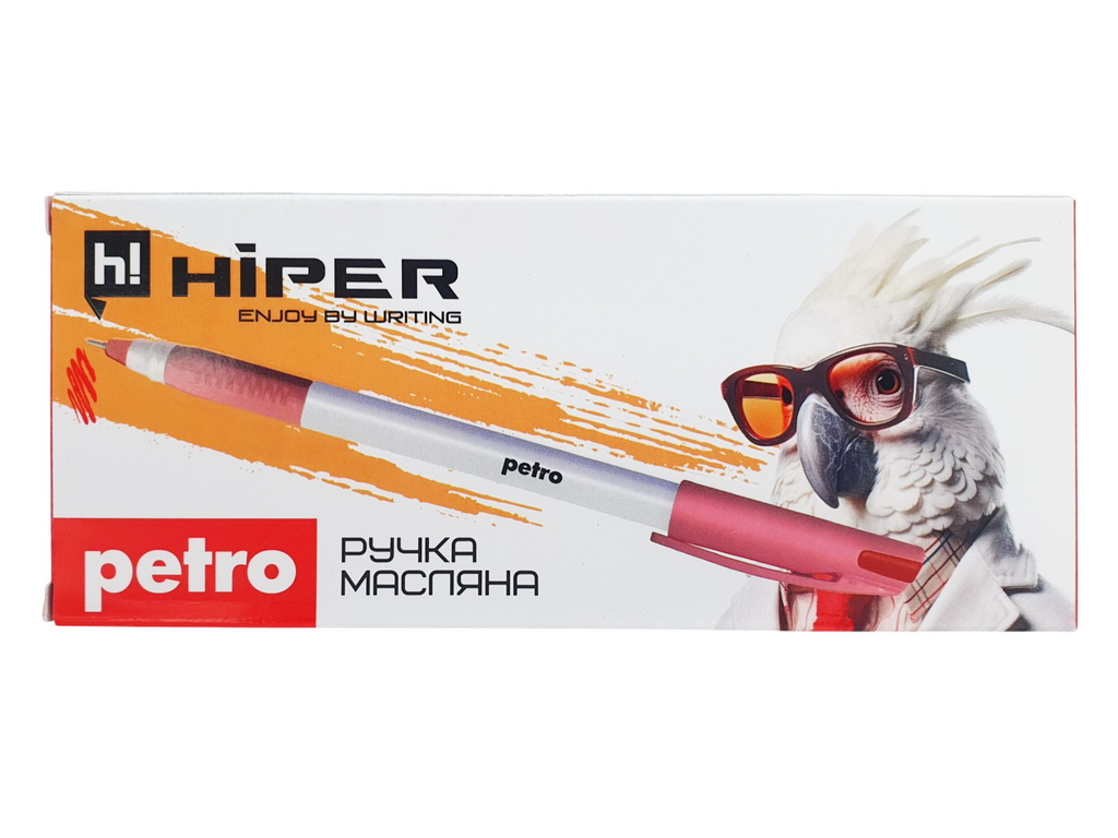 Ручка масляная Hiper Petro с красным чернилом, 0,7мм