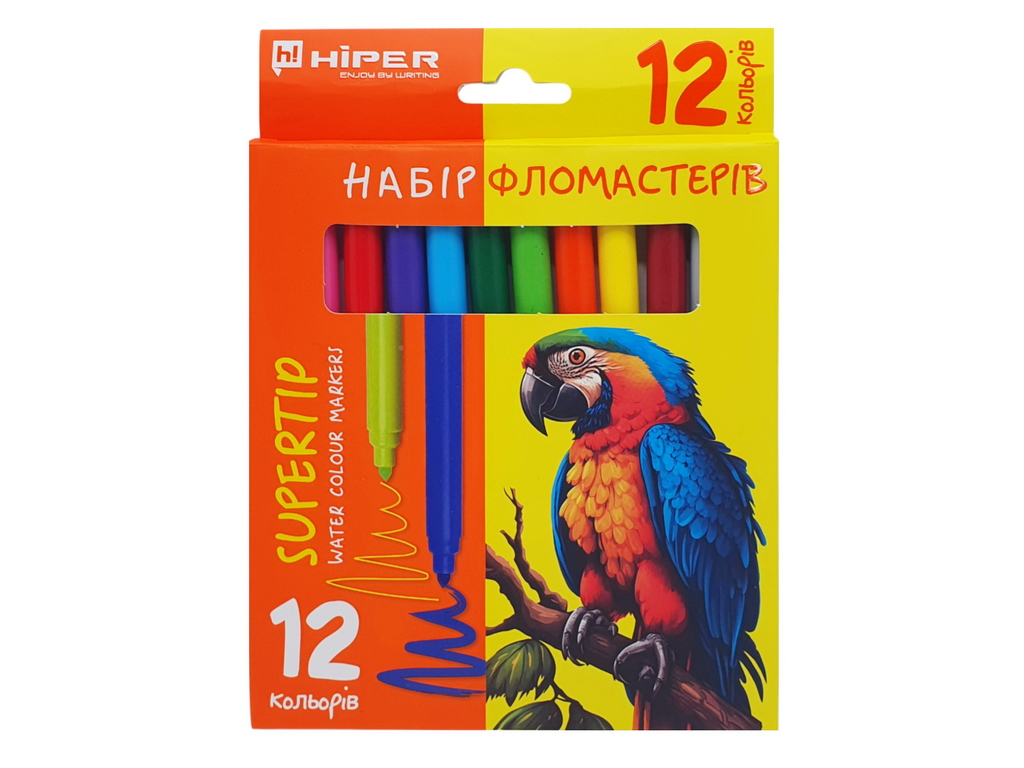 Набір фломастерів з подвійним наконечником Supertip, 12 кольорів