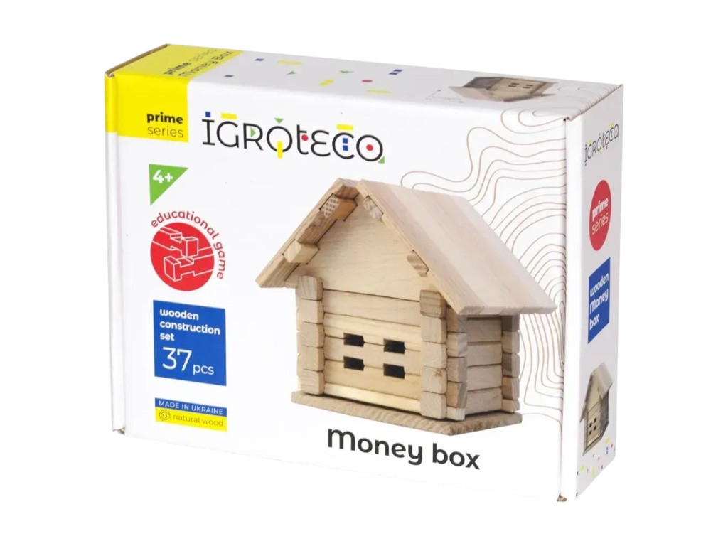 Конструктор дерев'яний Скарбничка, 37 деталей, Igroteco 900293