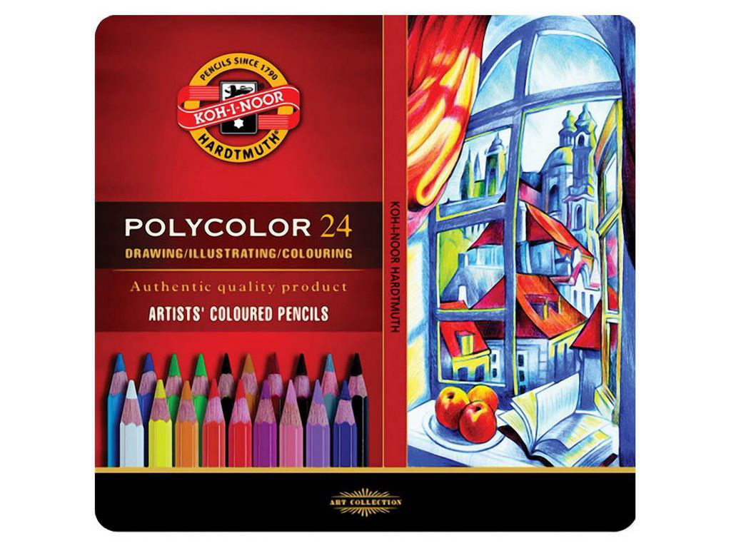 Карандаши цветные художественные POLYCOLOR 24 цвета. Koh-i-Noor 3824024002PL
