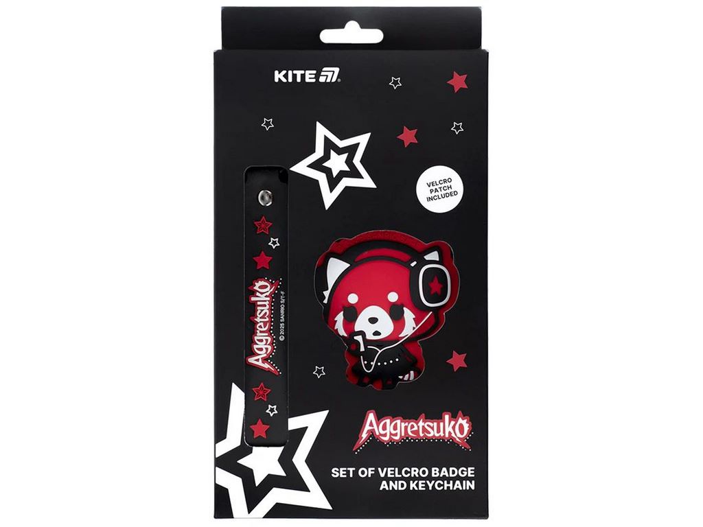 Набор бейдж на липучке и подвеска, 2 штуки, Aggretsuko, Kite