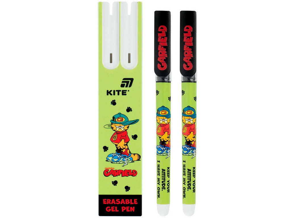 Набор гелевых ручек "пиши-стирай" Kite Garfield GF26-069, синие, 0,5 мм, 2 шт., в пенале