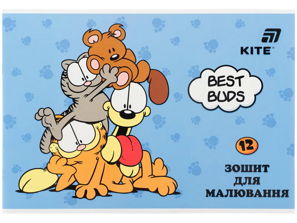 Тетрадь для рисования Garfield Kite GF26-241, 12 листов, микс видов, цена за 1 шт