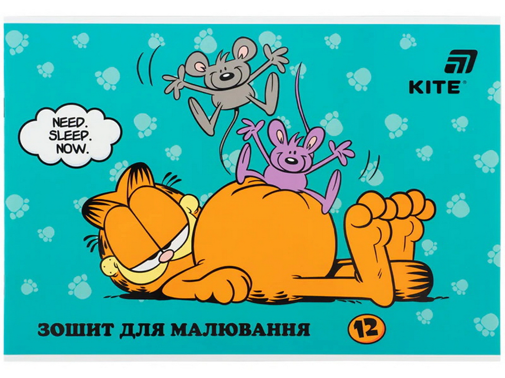 Тетрадь для рисования Garfield Kite GF26-241, 12 листов, микс видов, цена за 1 шт